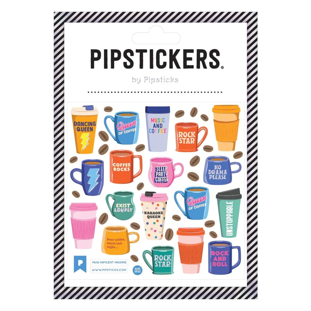 Pipsticks, Stickers, Art & School, 4x4-In, 685997, Mugnificient Maxims